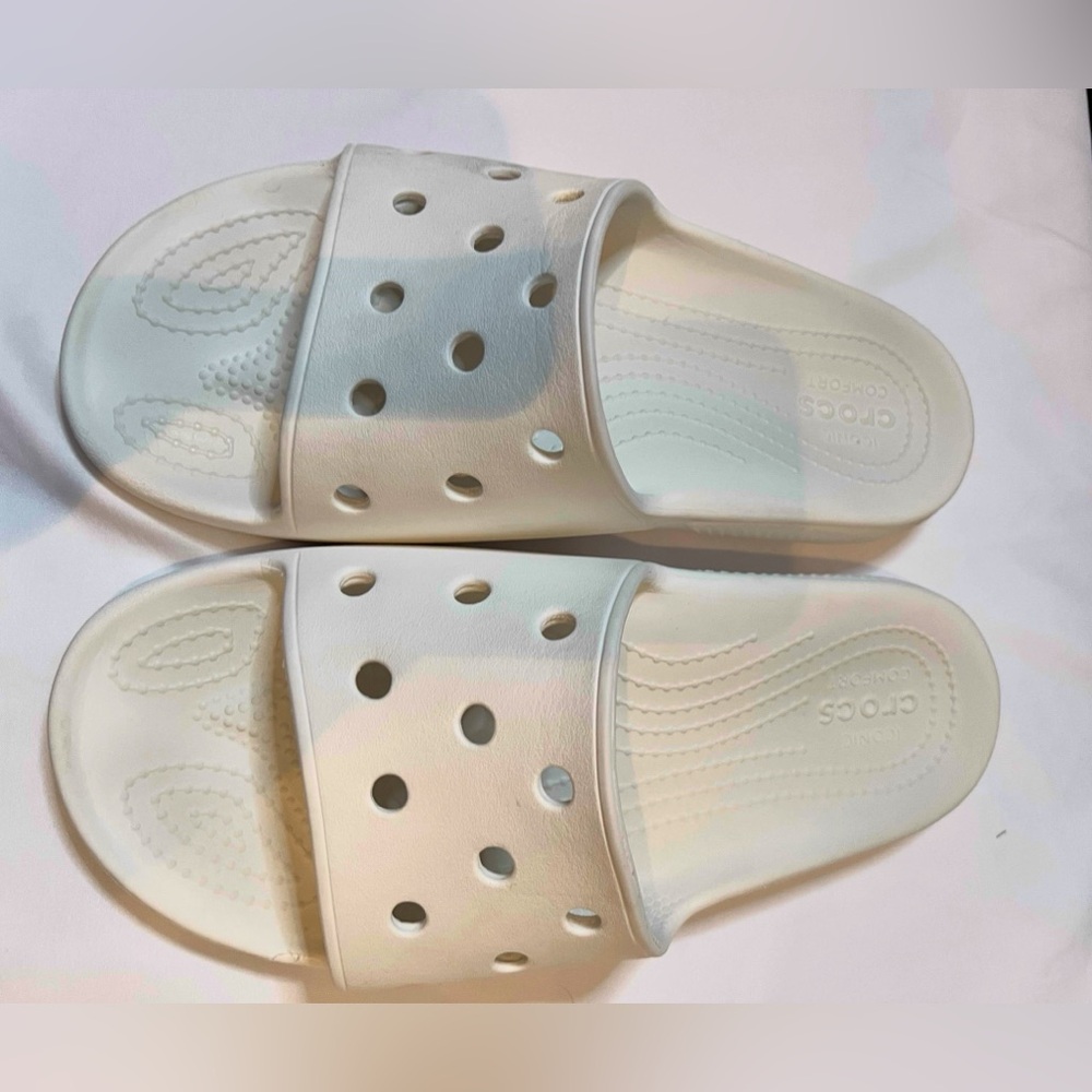 CROCS Women’s WhoteSlide Sandals - Picture 2 of 3